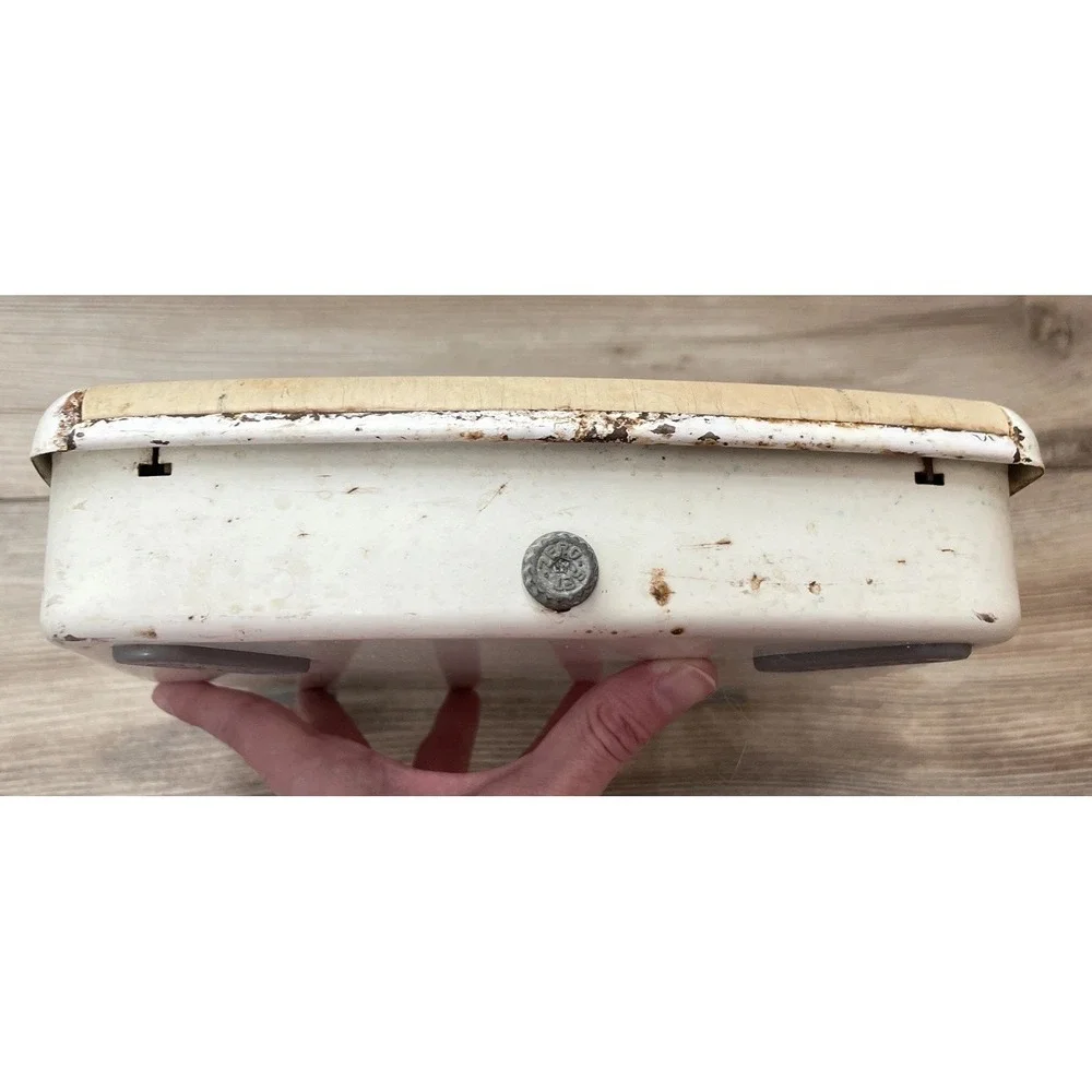 Vintage Borg Bathroom Scale Mid Century Art‎ Deco Mod Bubble Glass Stone Rustic